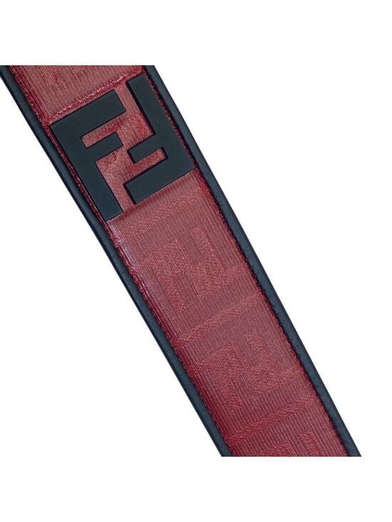 Fendi FF Logo Leather Belt Silver Red Sophistication Luxury Presence Practical main image 8